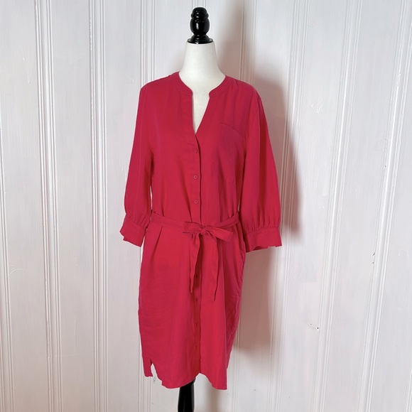 NWOT Vibrant fuchsia pink BRAX linen dress - Picture 1 of 8
